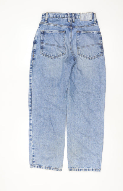 Collusion Womens Blue High Rise Straight Jeans Size 6 Regular Fit