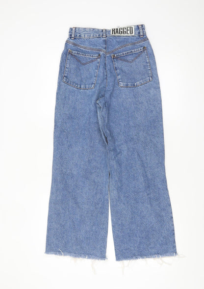 The Ragged Priest Women’s Blue Wide-Leg High-Rise Jeans Size 28