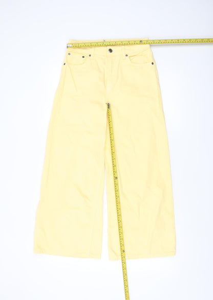 Topshop Moto Women's Yellow Wide-Leg Jeans W26 L32 100% Cotton