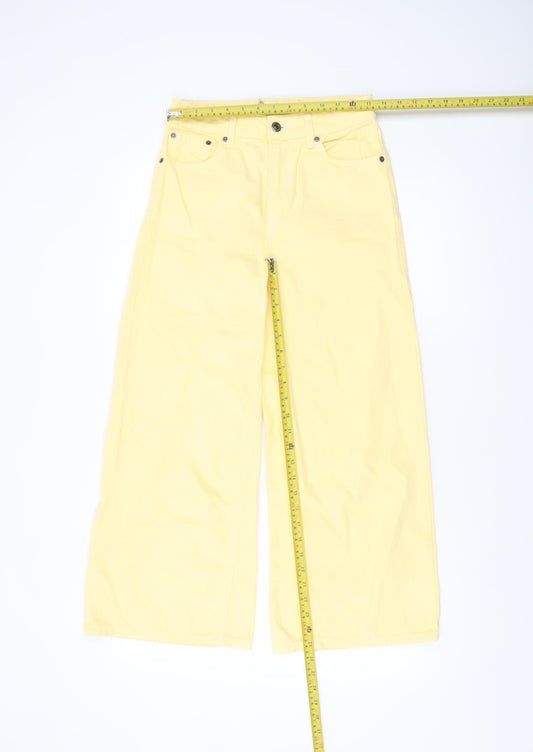 Topshop Moto Women's Yellow Wide-Leg Jeans W26 L32 100% Cotton