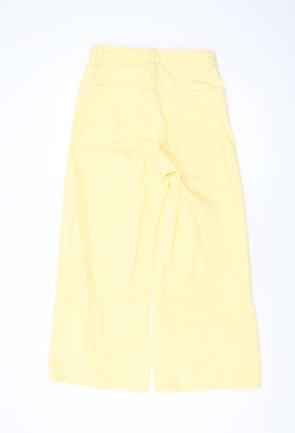 Topshop Moto Women's Yellow Wide-Leg Jeans W26 L32 100% Cotton