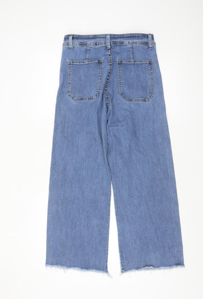 Colorful Premium Women’s Blue Wide-Leg High-Rise Jeans Size 14