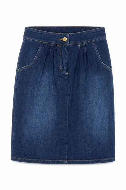 Joules Women's Blue Denim Knee Length Skirt Size 8