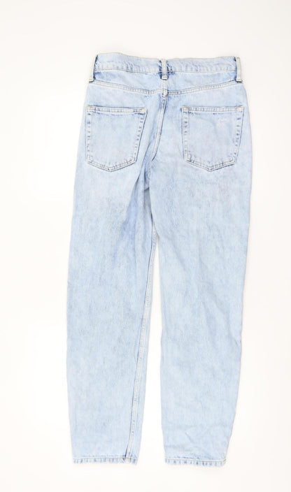 Topman Men's Light Blue Distressed Straight Leg Jeans 28R