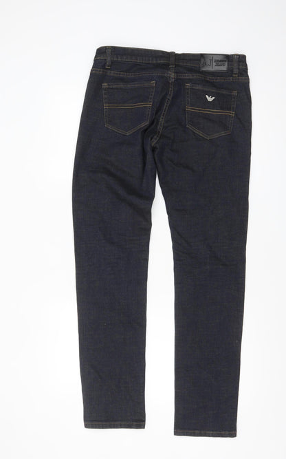 Armani Jeans Men's Blue Straight Denim Jeans Size 26 Regular Fit