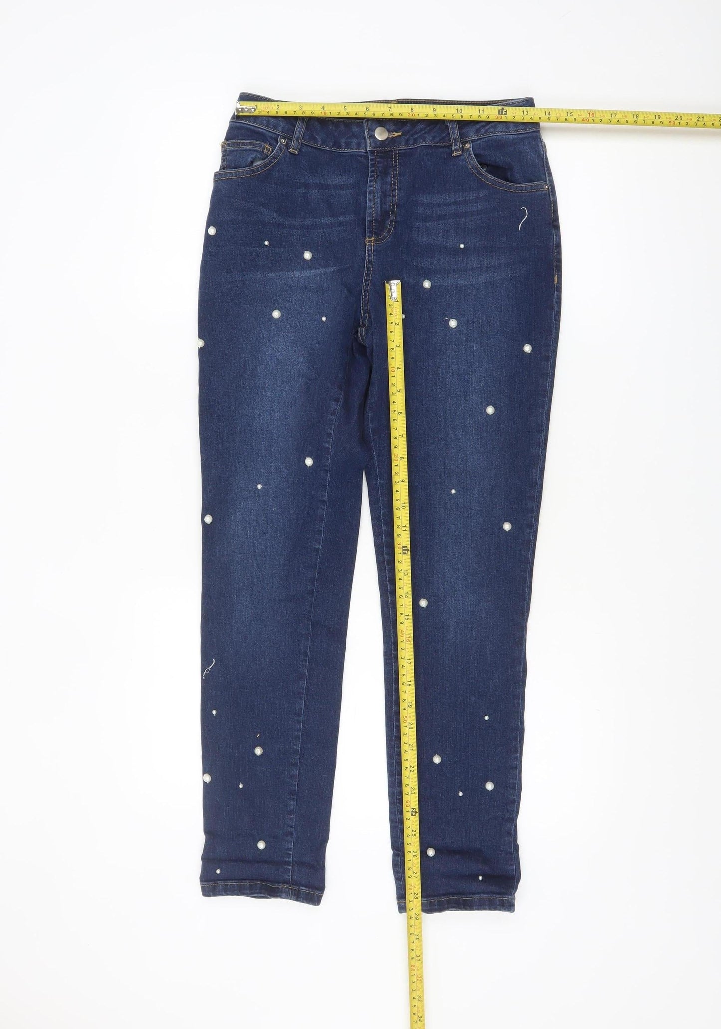 Dorothy Perkins Women Blue Size 10 Skinny Stretch Pearl Jeans