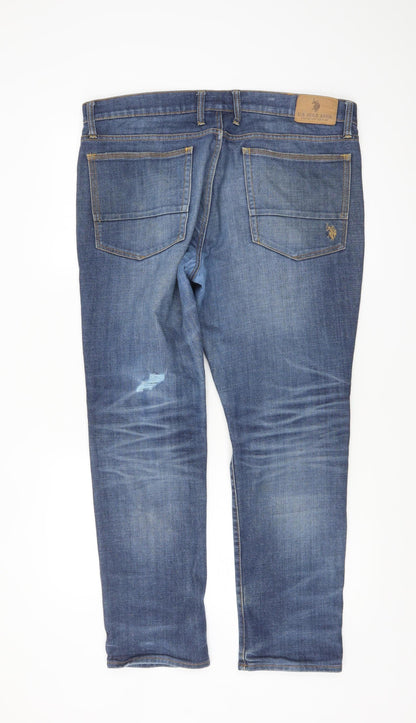 U.S. Polo Assn. Men's Blue Straight Leg Stretch Denim Jeans 36x30