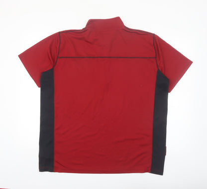Mountain Warehouse Men’s Red XL Quick Dry 1/4 Zip Active T-Shirt