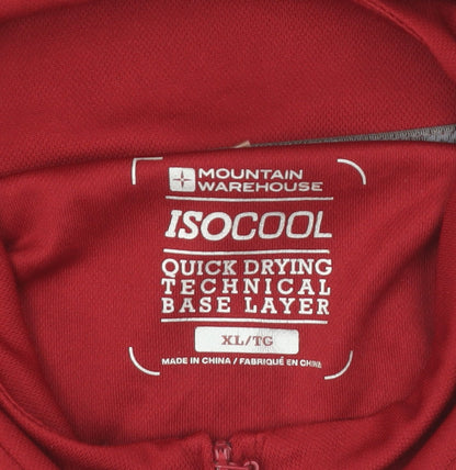 Mountain Warehouse Men’s Red XL Quick Dry 1/4 Zip Active T-Shirt