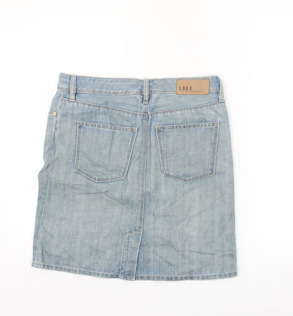 H&M L.O.G.G. Women's Blue Denim Knee Length Skirt Size 10