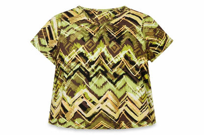 Zhenzi Women's Multicoloured Geometric Tunic Blouse Size M