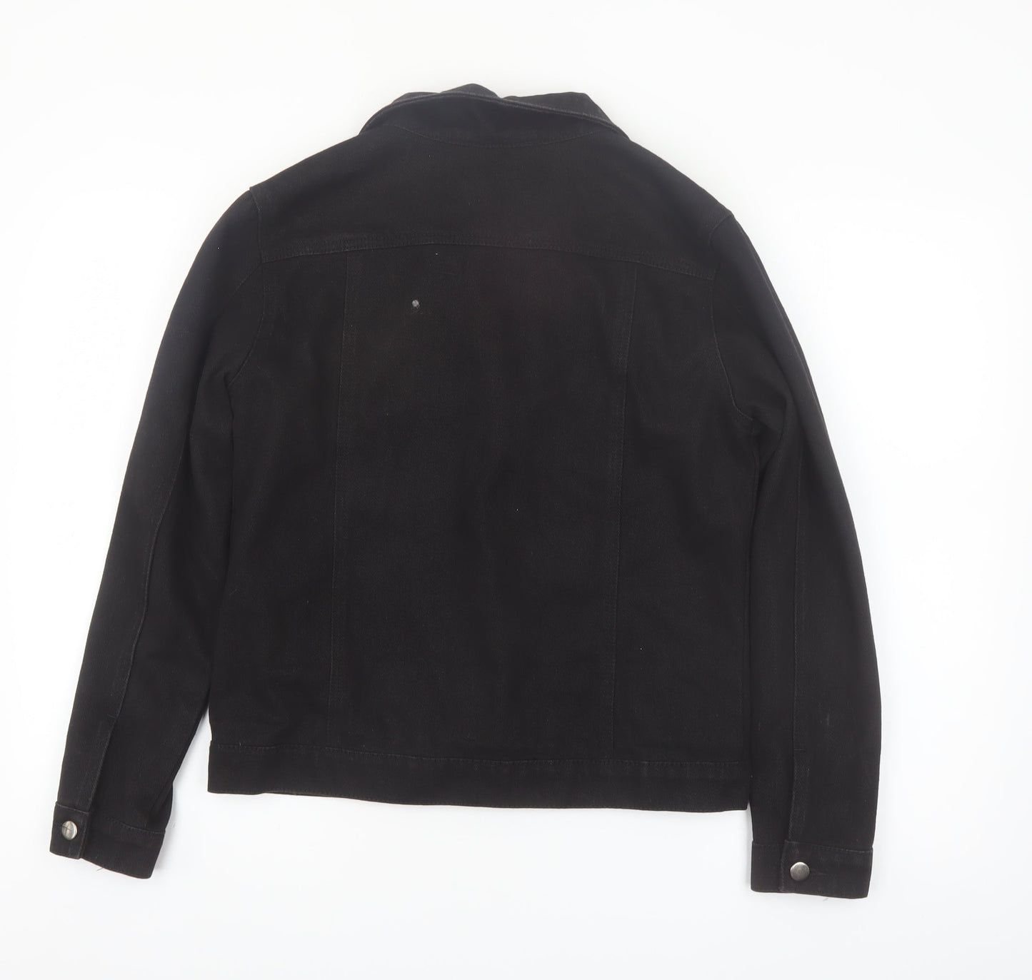 Boohoo Women Black Denim Basic Jacket Size 12 Classic Style