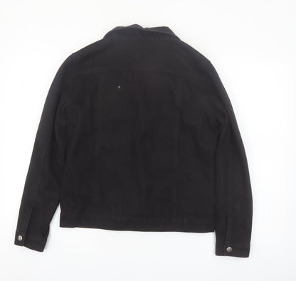 Boohoo Women Black Denim Basic Jacket Size 12 Classic Style