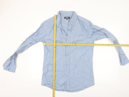Dunnes Stores Men's Blue Slim Fit Cotton Long Sleeve Shirt M