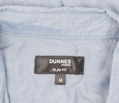 Dunnes Stores Men's Blue Slim Fit Cotton Long Sleeve Shirt M