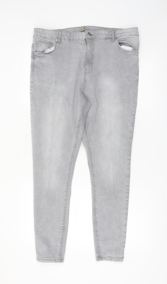 Denim Co. Women's Grey Skinny Stretch Jeans Size 18
