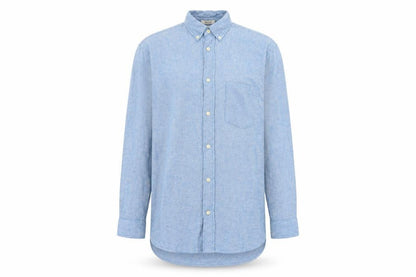 H&M Men's Blue Regular Fit Cotton Long Sleeve Button-Up Shirt Size M