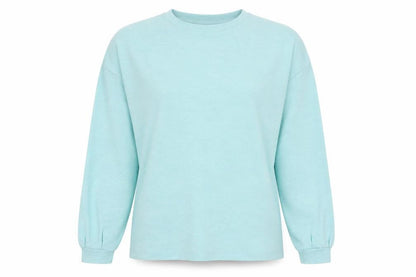 Dunnes Women Blue Long Sleeve Basic Cotton Jersey T-Shirt Size S