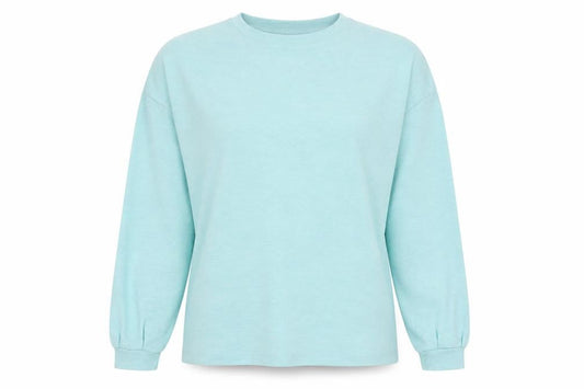 Dunnes Women Blue Long Sleeve Basic Cotton Jersey T-Shirt Size S