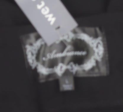 Ambiance Women's Black Stretch Straight Trousers Size L