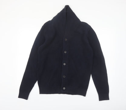 Jack & Jones Men's Blue Cotton Chunky Knit Cardigan M
