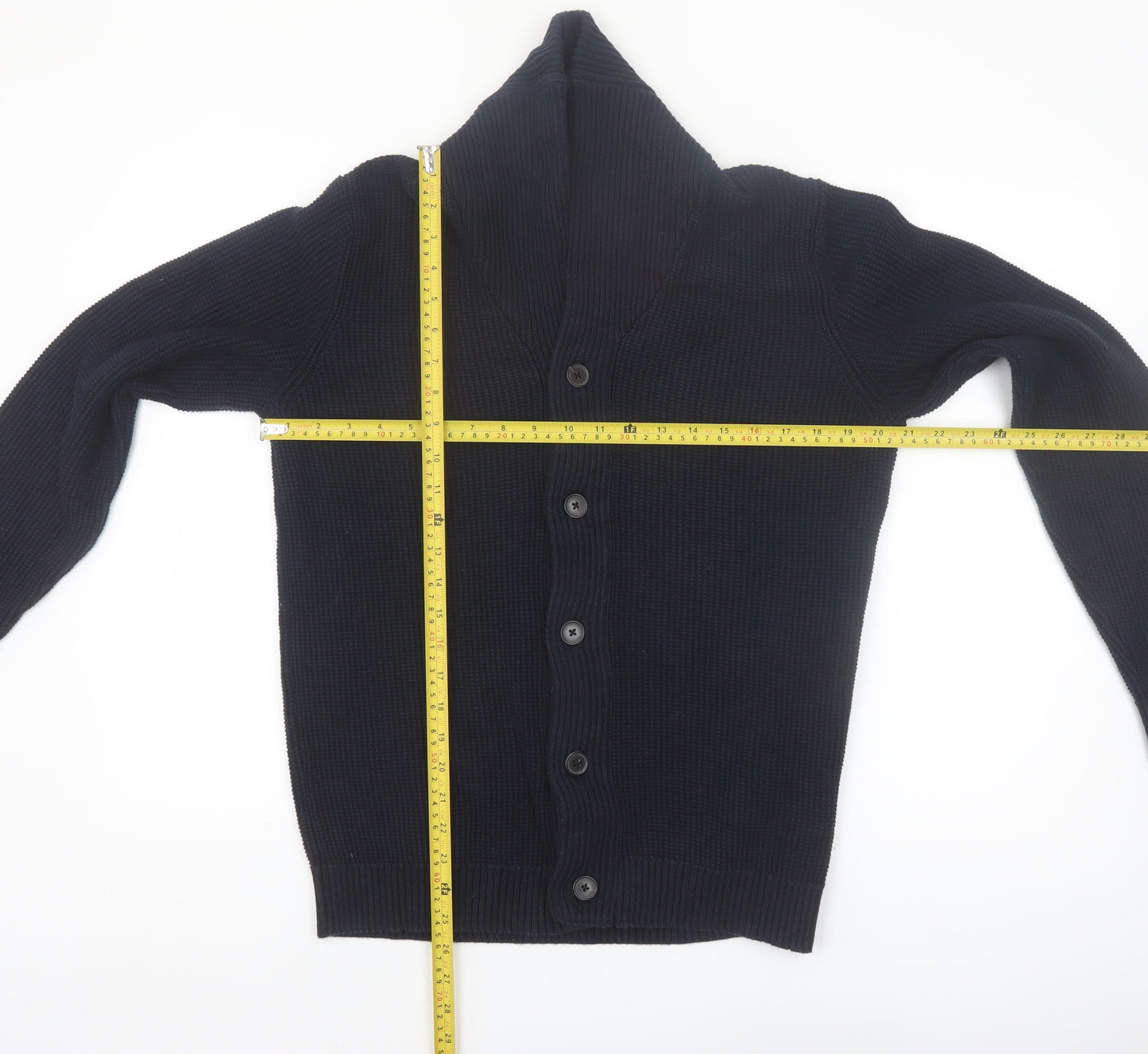 Jack & Jones Men's Blue Cotton Chunky Knit Cardigan M