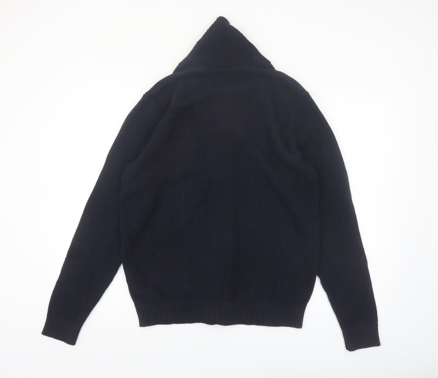 Jack & Jones Men's Blue Cotton Chunky Knit Cardigan M