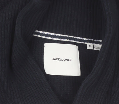 Jack & Jones Men's Blue Cotton Chunky Knit Cardigan M