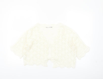 Dunnes Women’s Ivory Open Knit 3/4 Sleeve Cardigan M