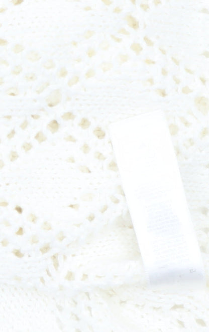 Dunnes Women’s Ivory Open Knit 3/4 Sleeve Cardigan M