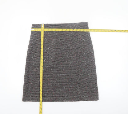 Marks and Spencer Womens Grey Tweed Pencil Skirt Size 14