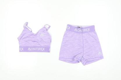 Montirex Womens Purple XXS Seamless Bra & Shorts Activewear Set