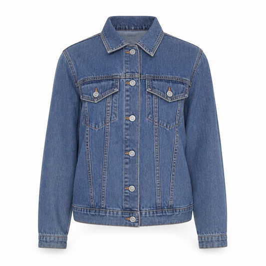 Primark Women Blue XS Denim Basic Jacket Button Front Cotton