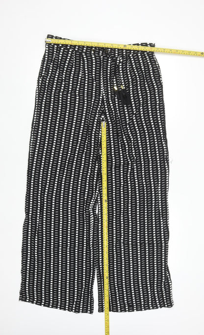 Atmosphere Womens Black Geometric Wide-Leg Trousers Size 12
