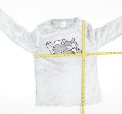 Disney Womens Grey Thumper Fleece Long Sleeve Pyjama Top Size 10-12