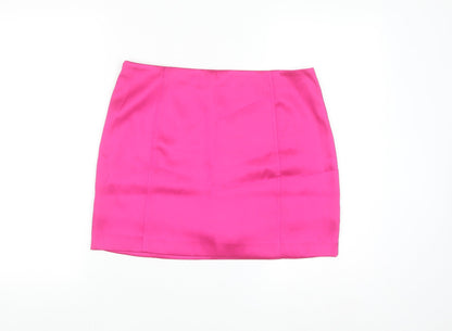 H&M Women’s Pink Satin Pencil Mini Skirt Size 12