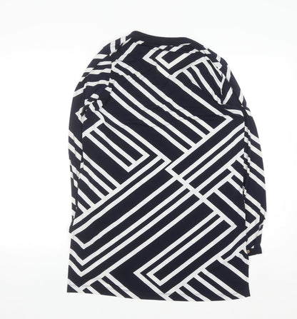Wallis Women's Blue Geometric Tunic Blouse Size M