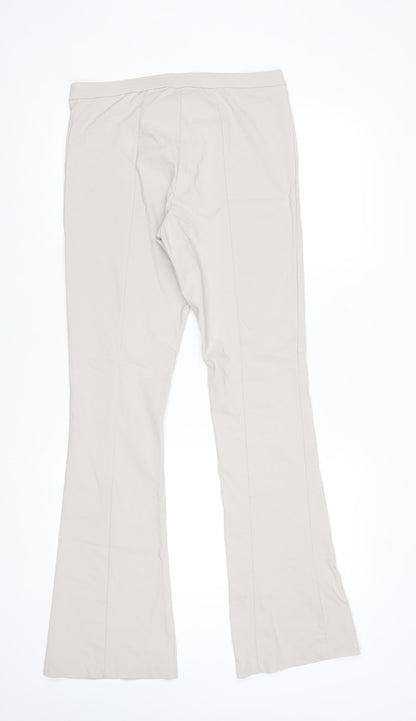 H&M Divided Women's Beige Flared Stretch Trousers Size 10