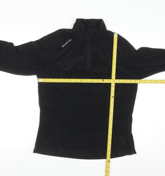 Quechua Men’s Black Fleece Half Zip Pullover Sweatshirt Size M