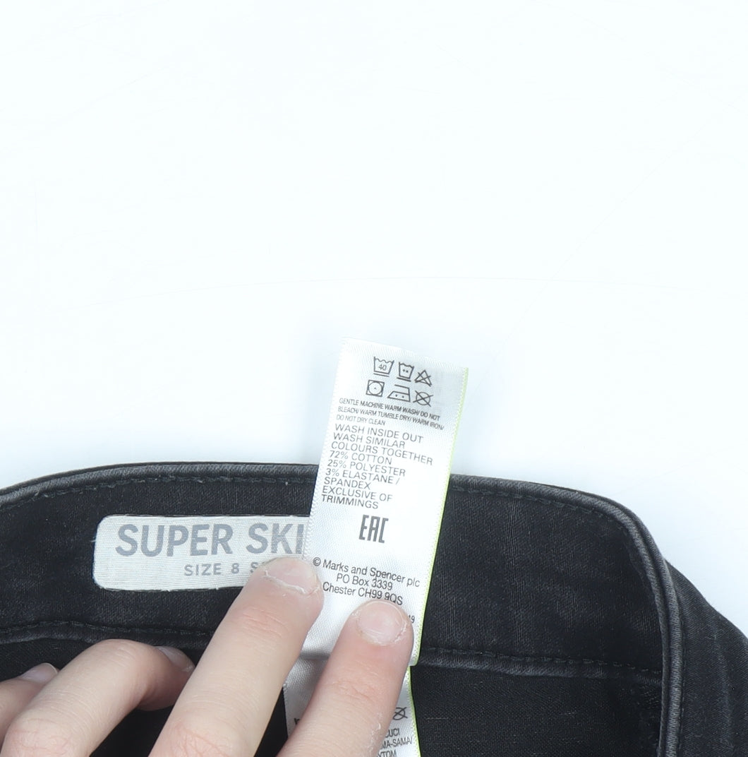 Marks and Spencer Women’s Black Size 8 Short Super Skinny Jeans
