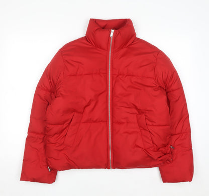 New Look Women's Red Short Puffer Jacket Size M Winter Casual