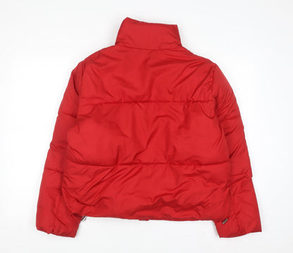 New Look Women's Red Short Puffer Jacket Size M Winter Casual