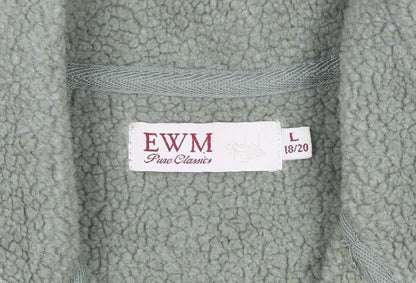 EWM Women’s Green Fleece Zip Waistcoat Size 18 Embroidered Lined