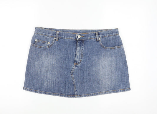725 Originals Womens Blue Denim Mini Skirt Size 12 Stretch Casual