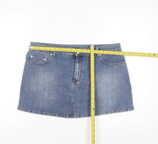 725 Originals Womens Blue Denim Mini Skirt Size 12 Stretch Casual