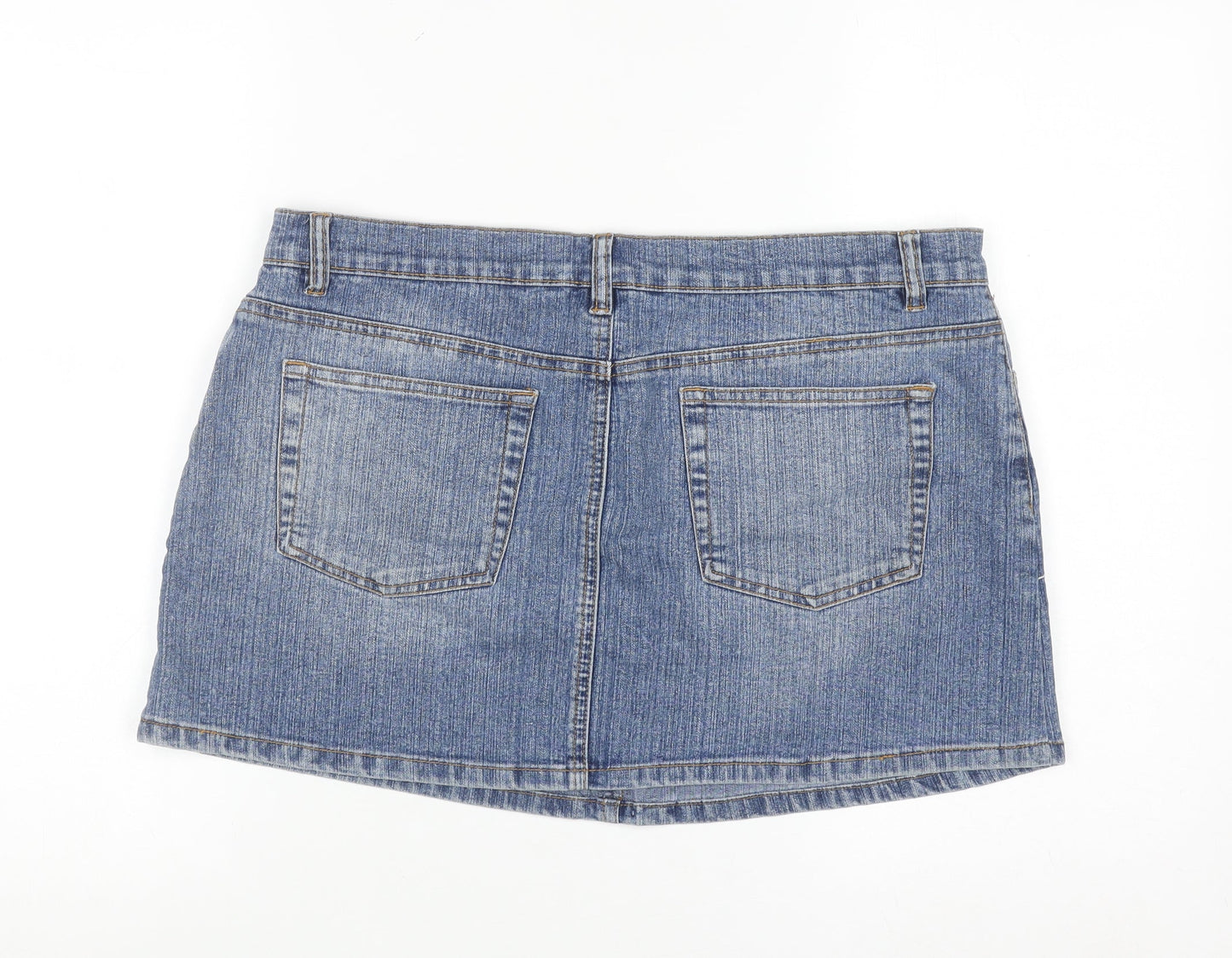 725 Originals Womens Blue Denim Mini Skirt Size 12 Stretch Casual