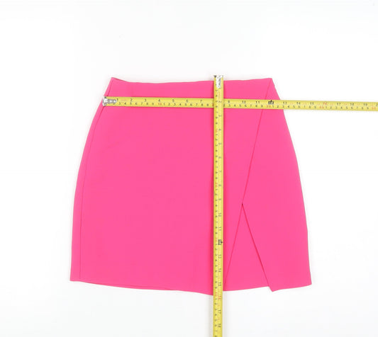 Primark Women's Pink Short Pencil Skirt Size 4 Stretch Zip