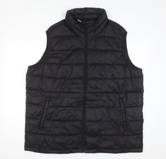 St. Bernard Men's Black 3XL Puffer Waistcoat Full Zip Nylon