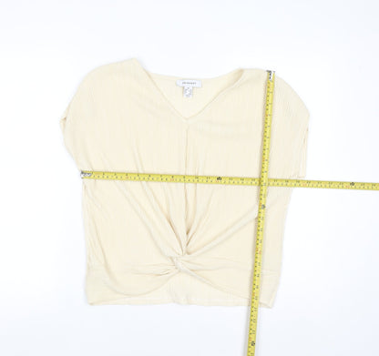 Primark Women Beige V-Neck Knot Front Tunic Blouse XS