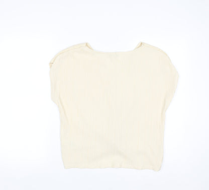Primark Women Beige V-Neck Knot Front Tunic Blouse XS